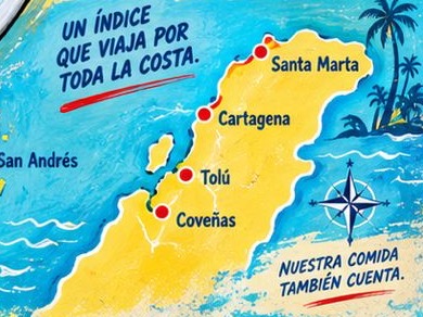 Mapa de la costa: Santa Marta, Cartagena, Tolú, Coveñas y San Andrés. Un índice que viaja por toda la costa